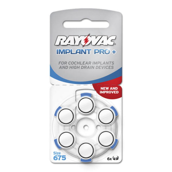 Hörapparatsbatteri Rayovac 675 Implantat Pro